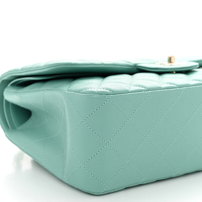Chanel Caviar Quilted Jumbo Double Flap Light Green 9 of 10