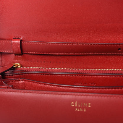 Celine Box Calfskin Medium Classic Box Flap Bag Red 12 of 13