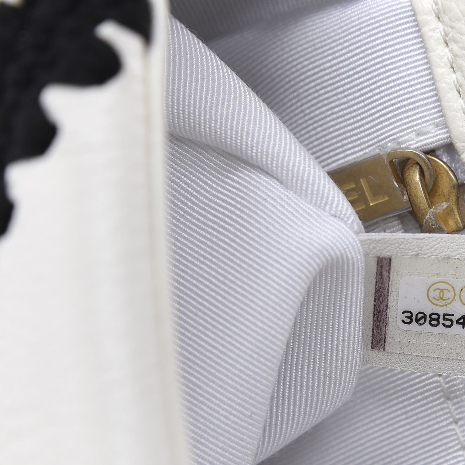 Chanel Calfskin Crochet Medium 19 Flap White Black 8 of 9