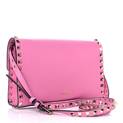 Valentino Garavani Pebbled Calfskin Medium Rockstud Flip Lock Crossbody Bag Dawn Pink 2 of 7
