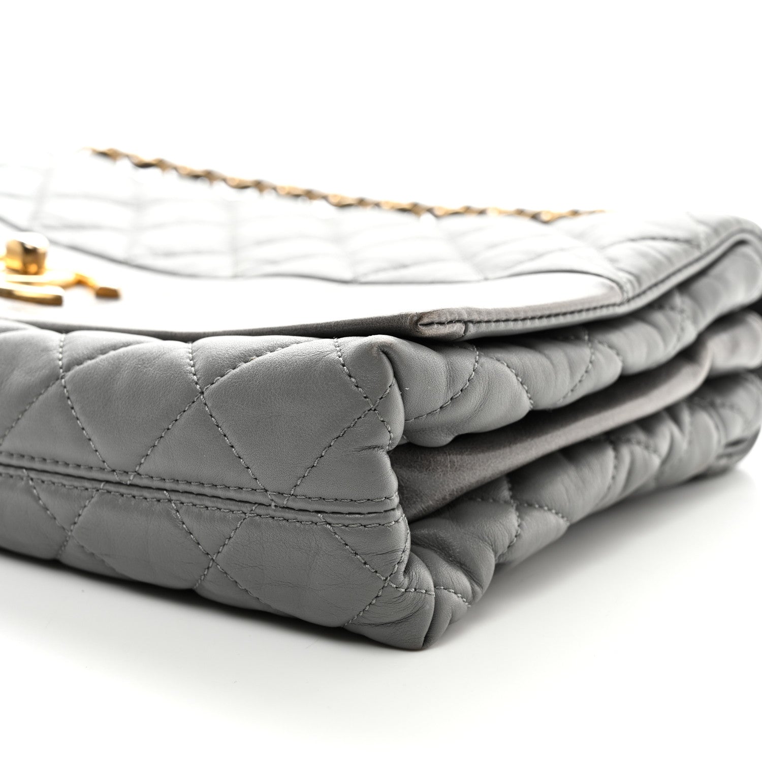 Chanel Calfskin Quilted Jumbo Soft Elegance Flap Grey 10 of 11