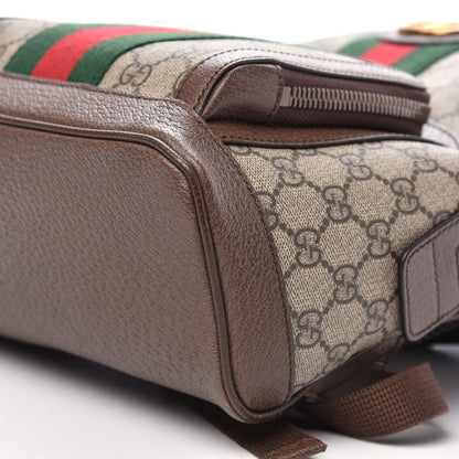 Gucci GG Supreme Monogram Calfskin Web Small Ophidia Day Backpack Beige Ebony New Acero 8 of 9