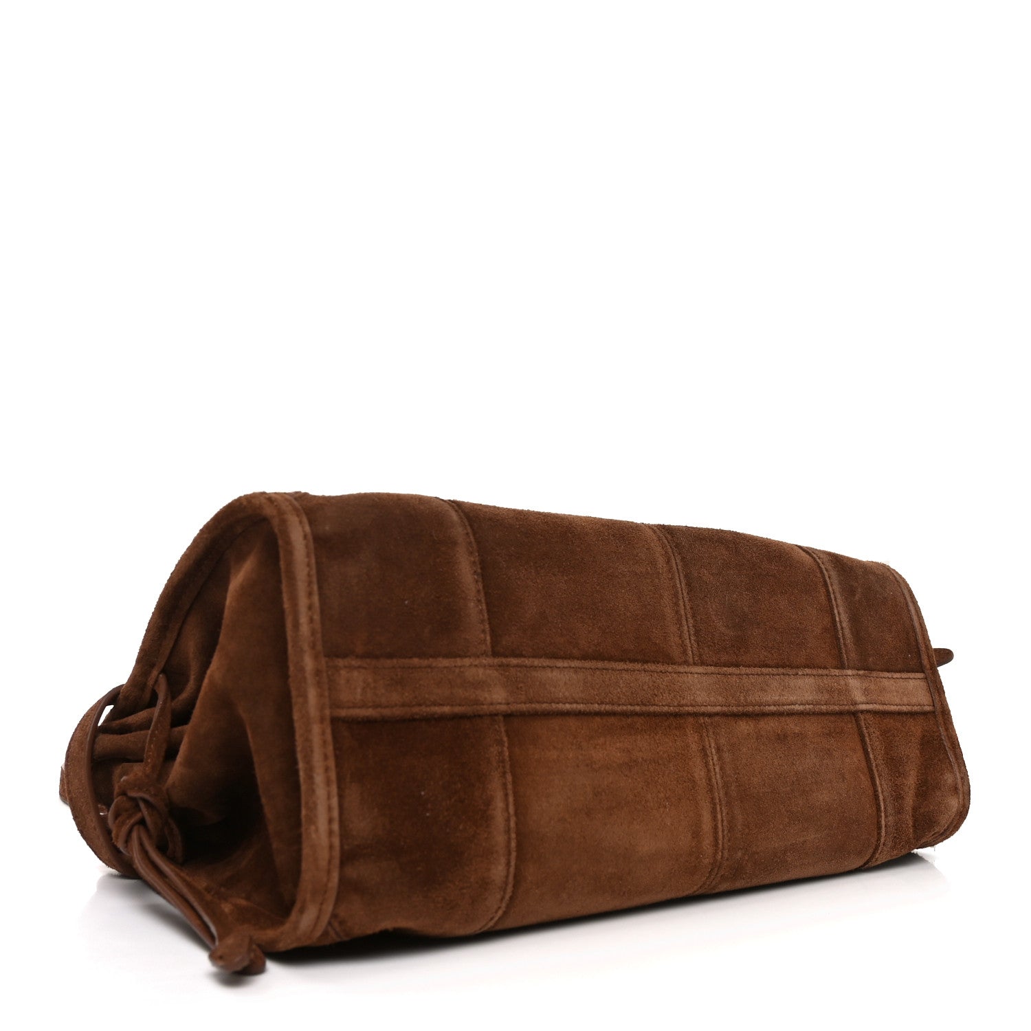 Prada Suede Triangle Medium Bonnie Shoulder Bag Cacao 4 of 9