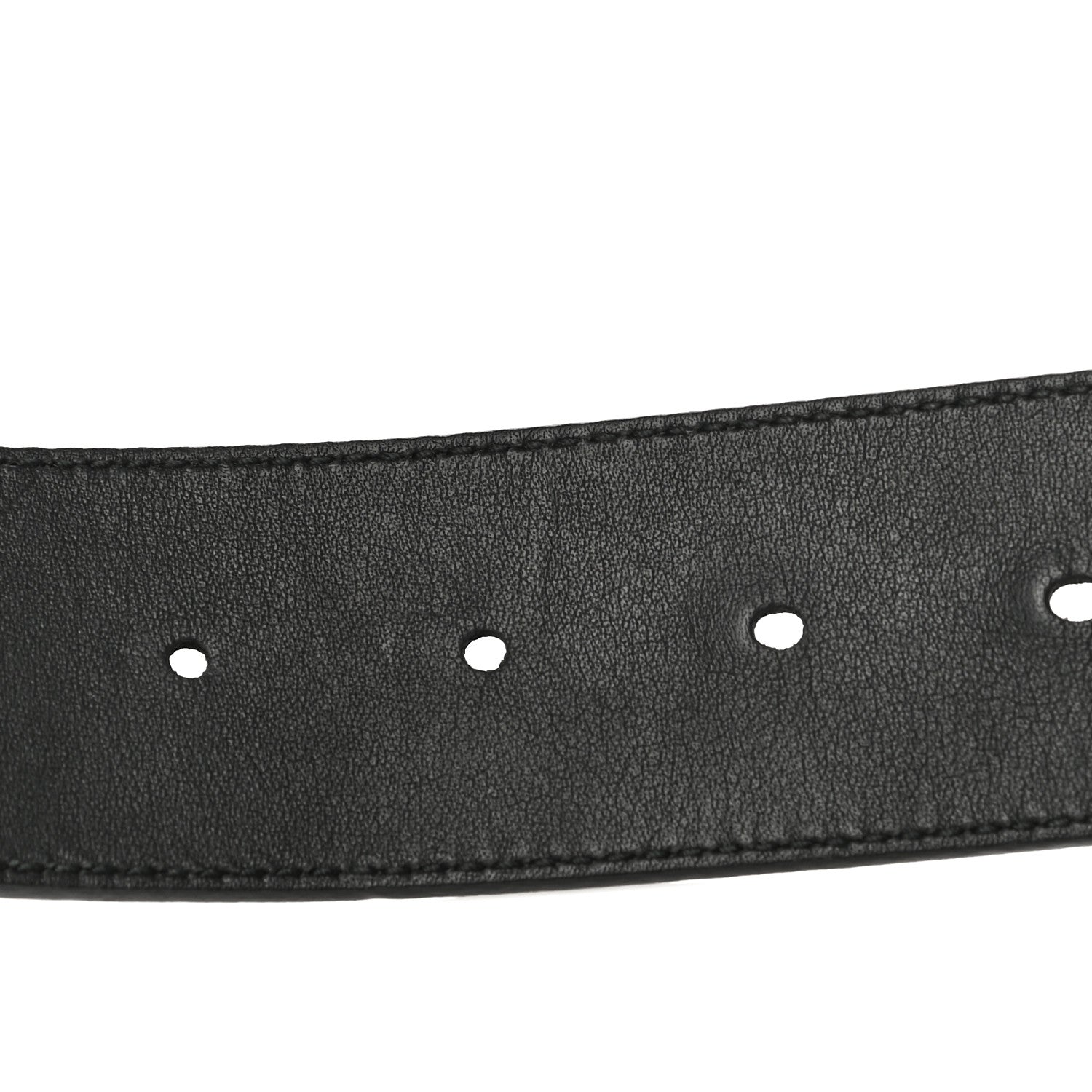 Gucci Textured Dollar Calfskin Nickel Double G 40mm Belt 85 34 Black 7 of 9