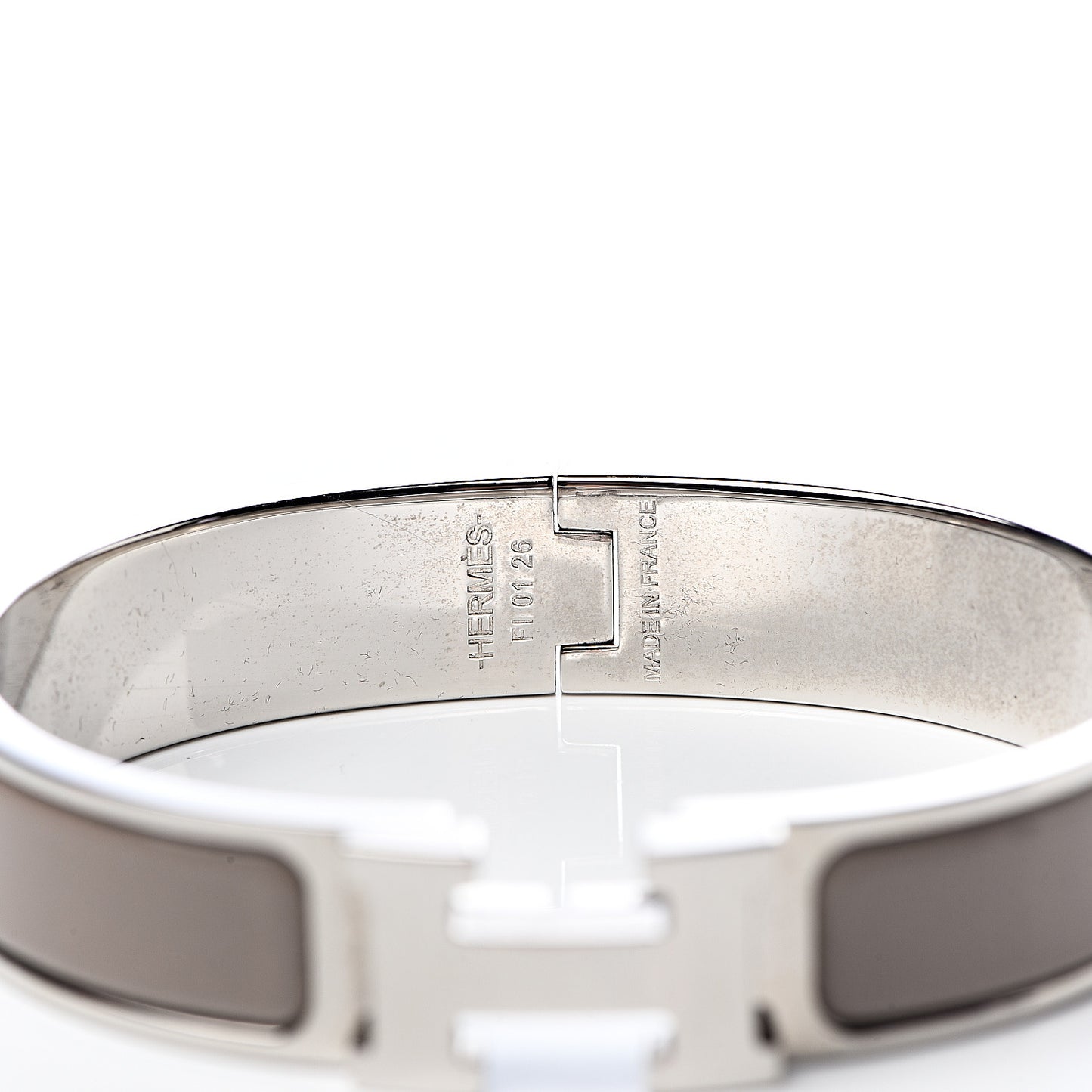 Enamel Clic Clac H Narrow Bracelet PM Marron Glace