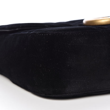 Gucci Velvet Matelasse Medium GG Marmont Shoulder Bag Black 9 of 12