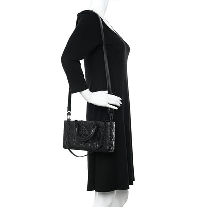 Christian Dior Calfskin Cannage Diamond Medium Lady D-Joy Black 2 of 11