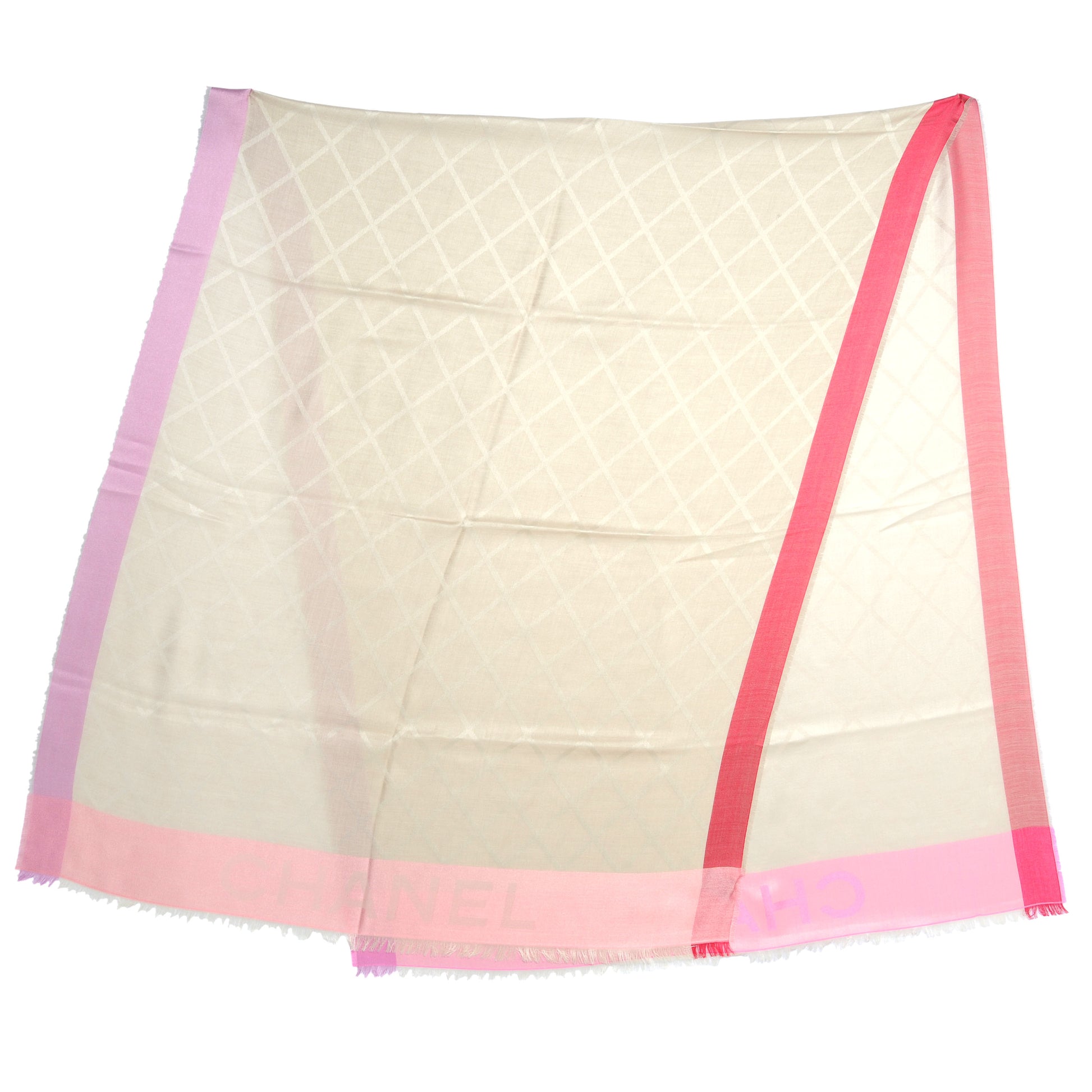 Chanel Cashmere Silk Diamond Logo Scarf 1 of 5