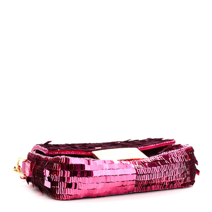 Fendi Sequin Paillettes Vitello Grace Sex and the City Mini Baguette Ciclamino Pilar 4 of 14