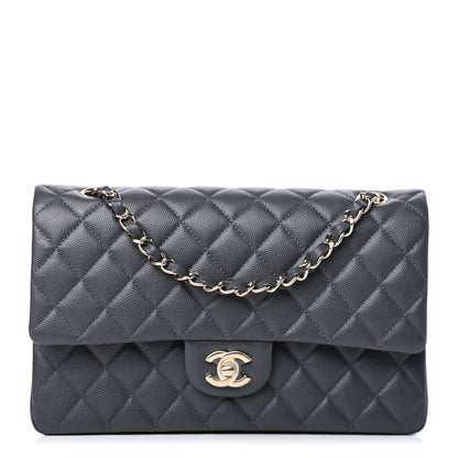 Chanel Caviar Quilted Medium Double Flap Dark Grey 1 of 4