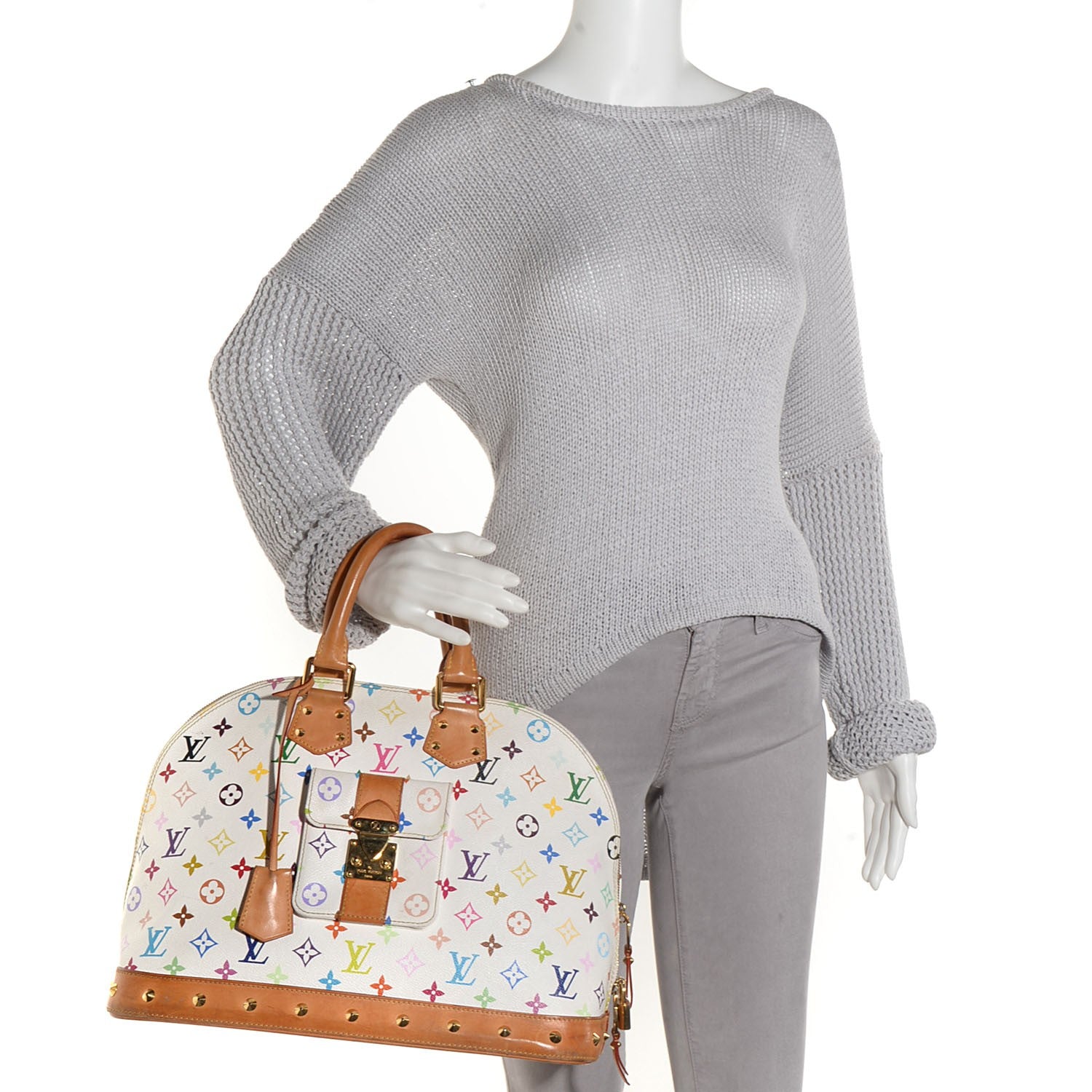 Louis Vuitton Monogram Multicolor Alma GM White 2 of 7