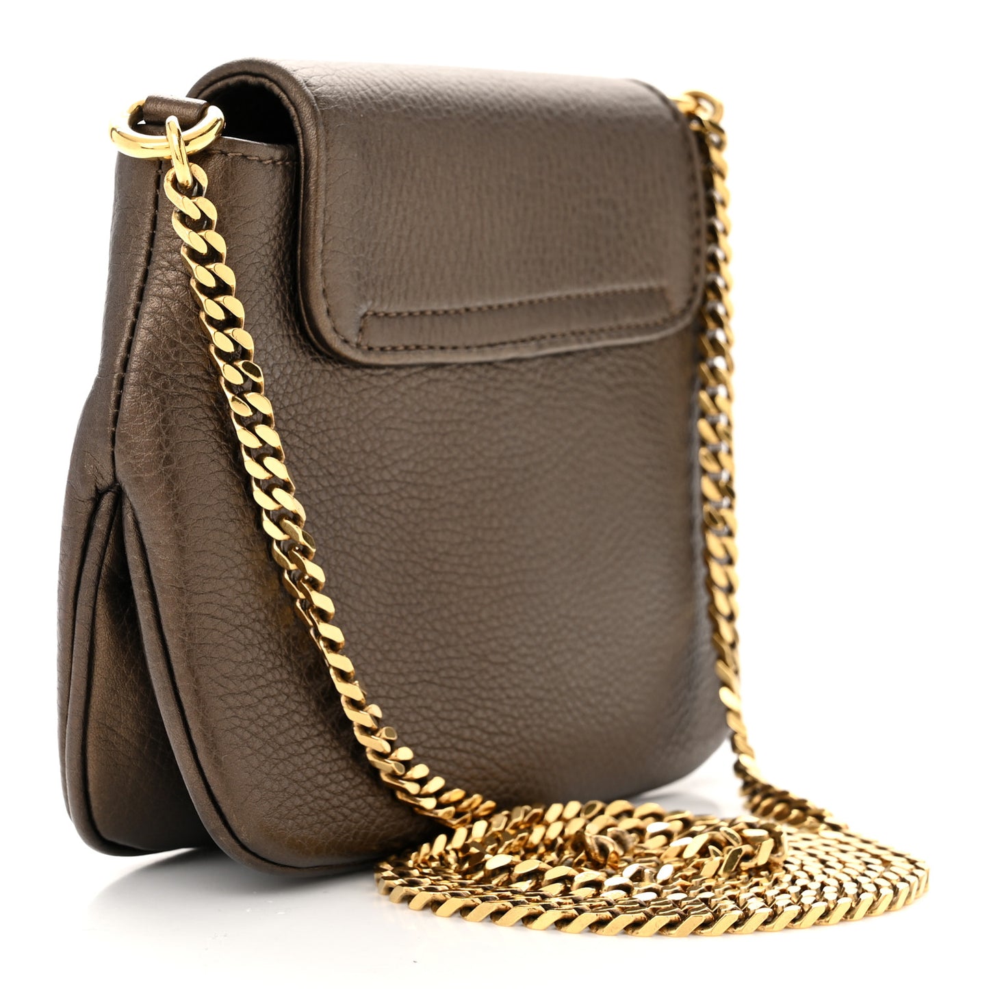 Pebbled Calfskin Small 1973 Chain Shoulder Bag Gold