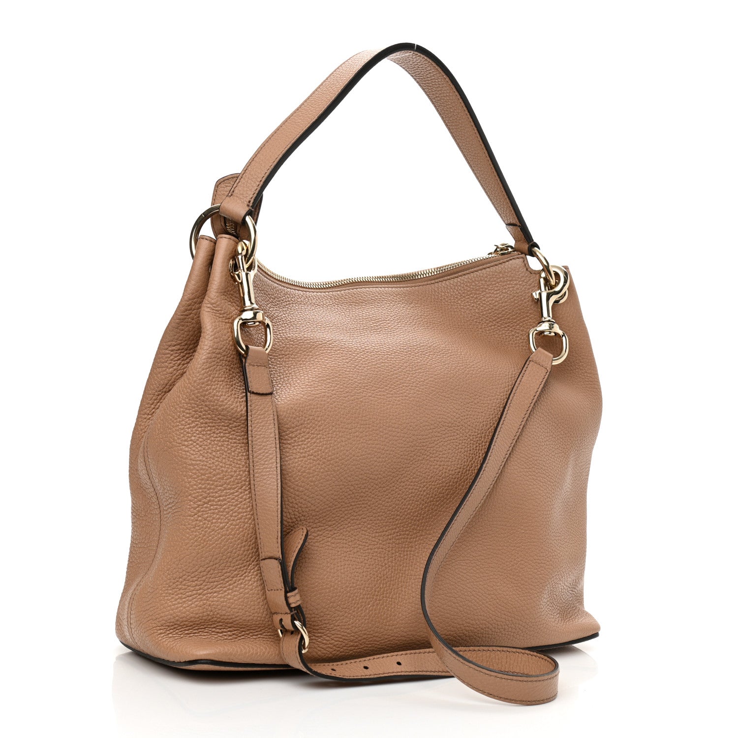 Gucci Pebbled Calfskin Large Soho Hobo Camelia 3 of 15