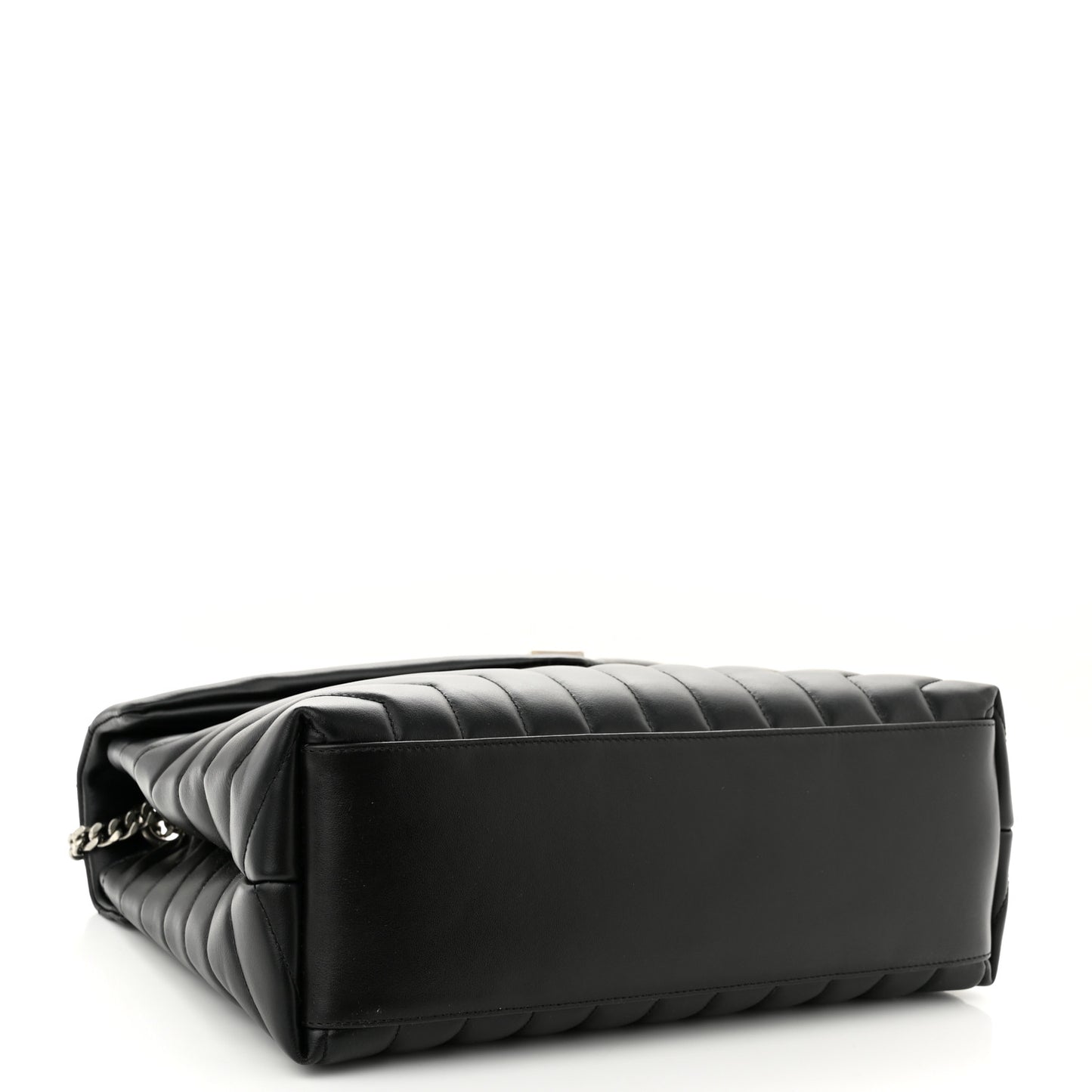Calfskin Y Quilted Monogram Medium Loulou Chain Satchel Black