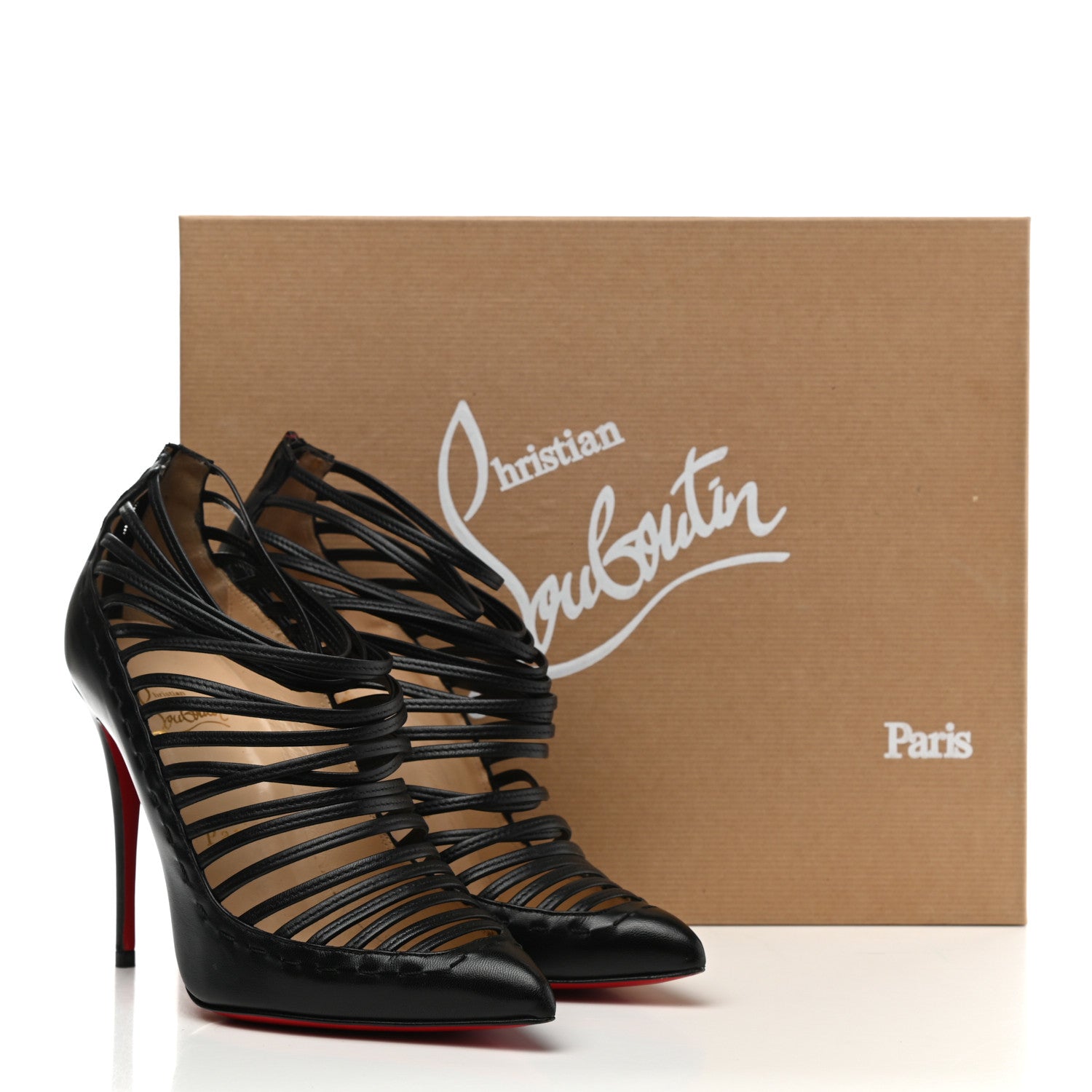 Christian Louboutin Kid Gortika 100 Strappy Pumps 36.5 Black 12 of 12