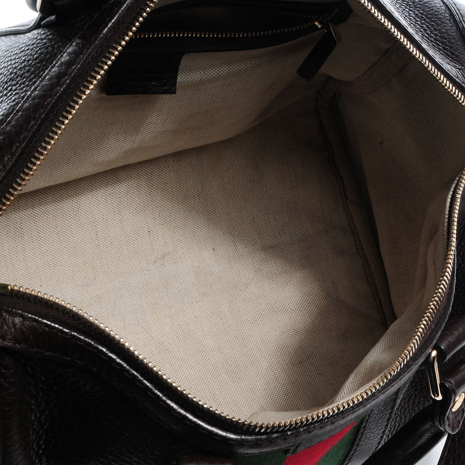 Gucci Web Leather Medium Boston Coffee Brown 5 of 10