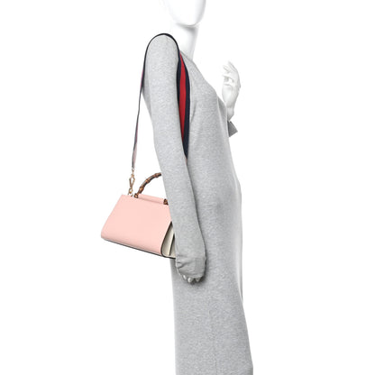 Gucci Nappa Bamboo Web Small Nymphaea Top Handle Bag Perfect Pink Mystic White 2 of 18