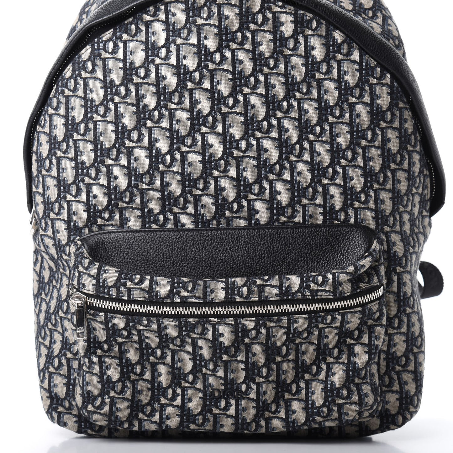 Oblique Calfskin Rider Backpack Beige Black