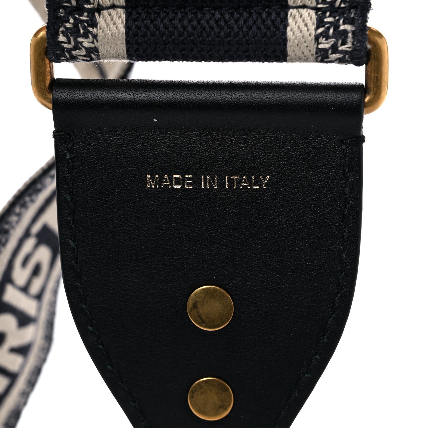 Christian Dior Canvas Embroidered Shoulder Strap Black 4 of 9