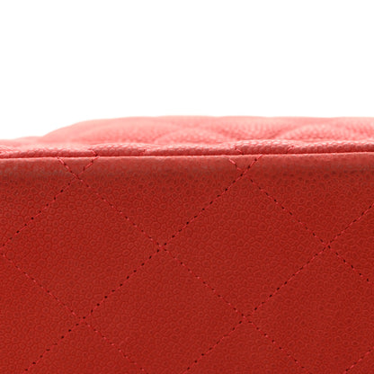 Chanel Iridescent Caviar Quilted Jumbo Double Flap Coral 16 of 17
