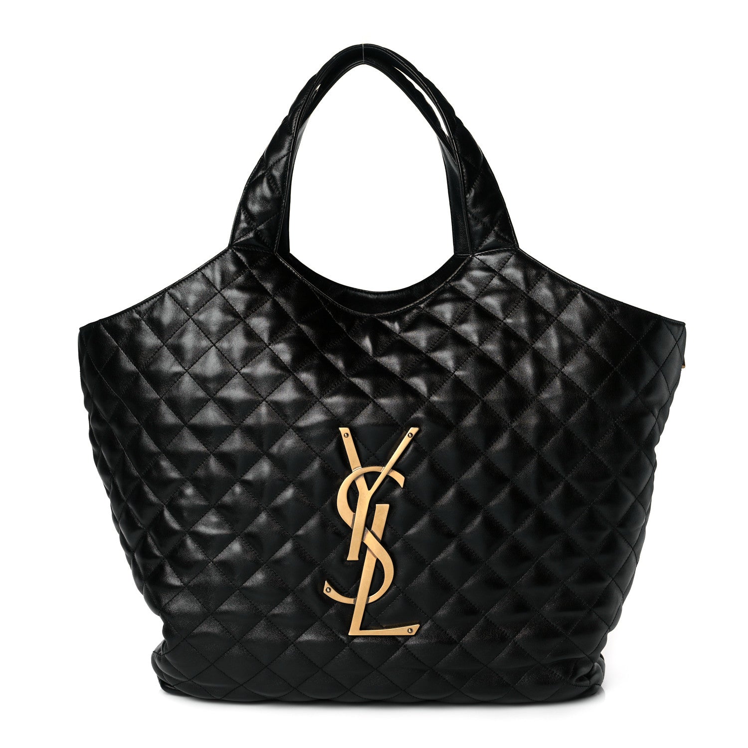 Saint Laurent Lambskin Quilted Maxi Icare Shopping Tote Black 3 of 11