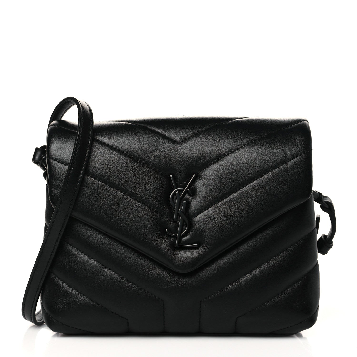 Saint Laurent Calfskin Y Quilted Monogram Toy Loulou Crossbody Bag Black 1 of 9