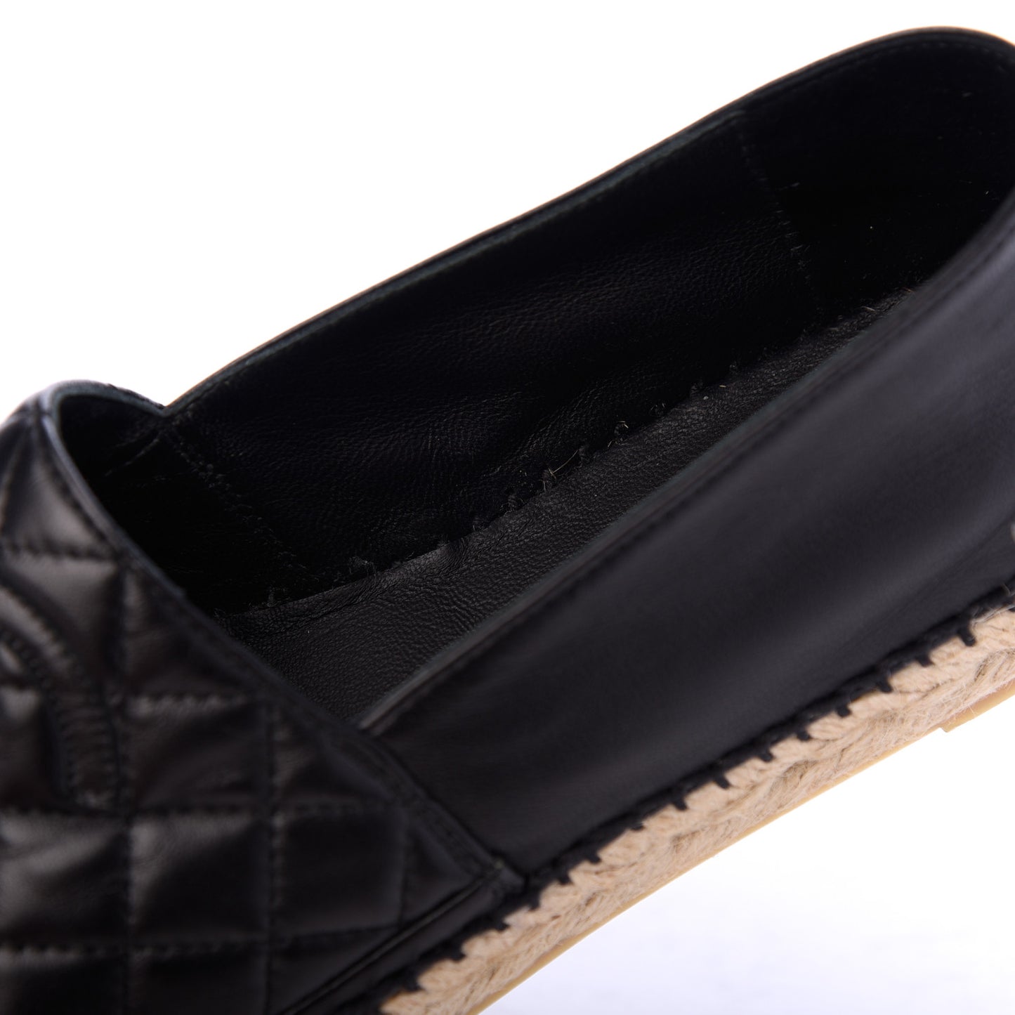 Lambskin Quilted CC Espadrilles 38 Black