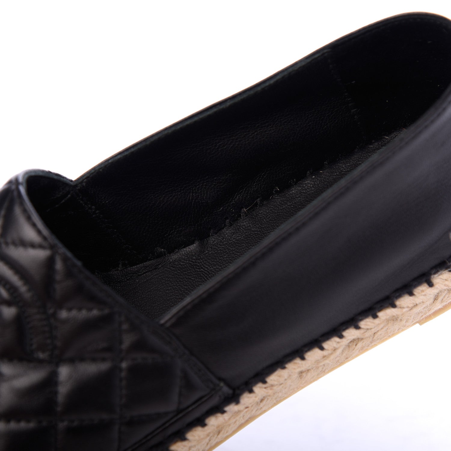 Chanel Lambskin Quilted CC Espadrilles 38 Black 10 of 17