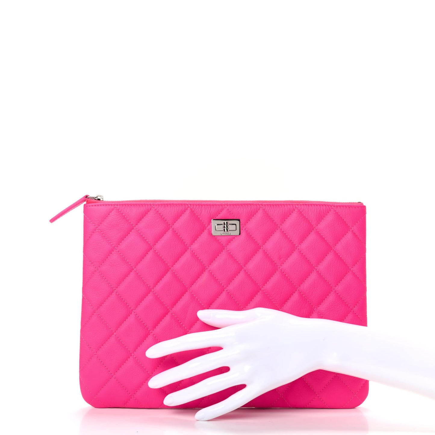 Goatskin Quilted Large Reissue Cosmetic Case Pink