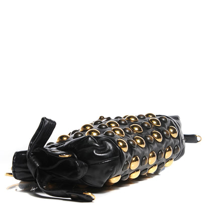 Gucci Calfskin Studded Babouska Clutch Black 4 of 9