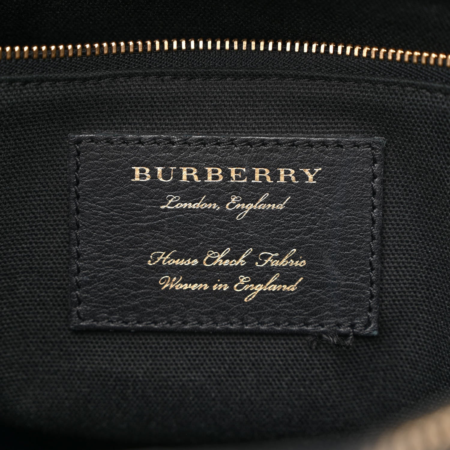 Burberry Derby Calfskin House Check Medium Banner Tote Black 7 of 15