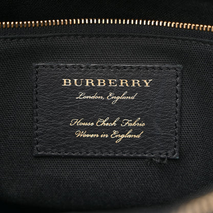 Burberry Derby Calfskin House Check Medium Banner Tote Black 7 of 15