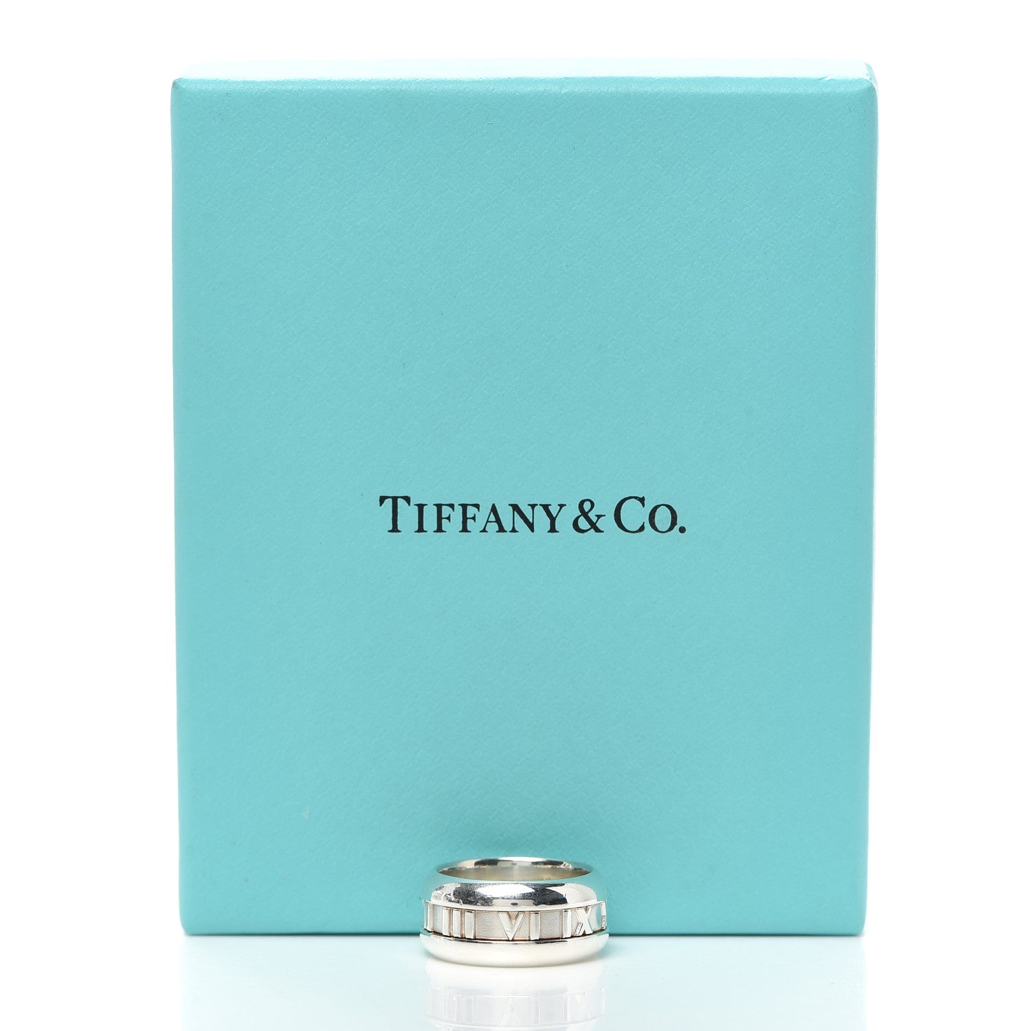 Tiffany Sterling Silver Atlas Band Ring 52 6 5 of 5