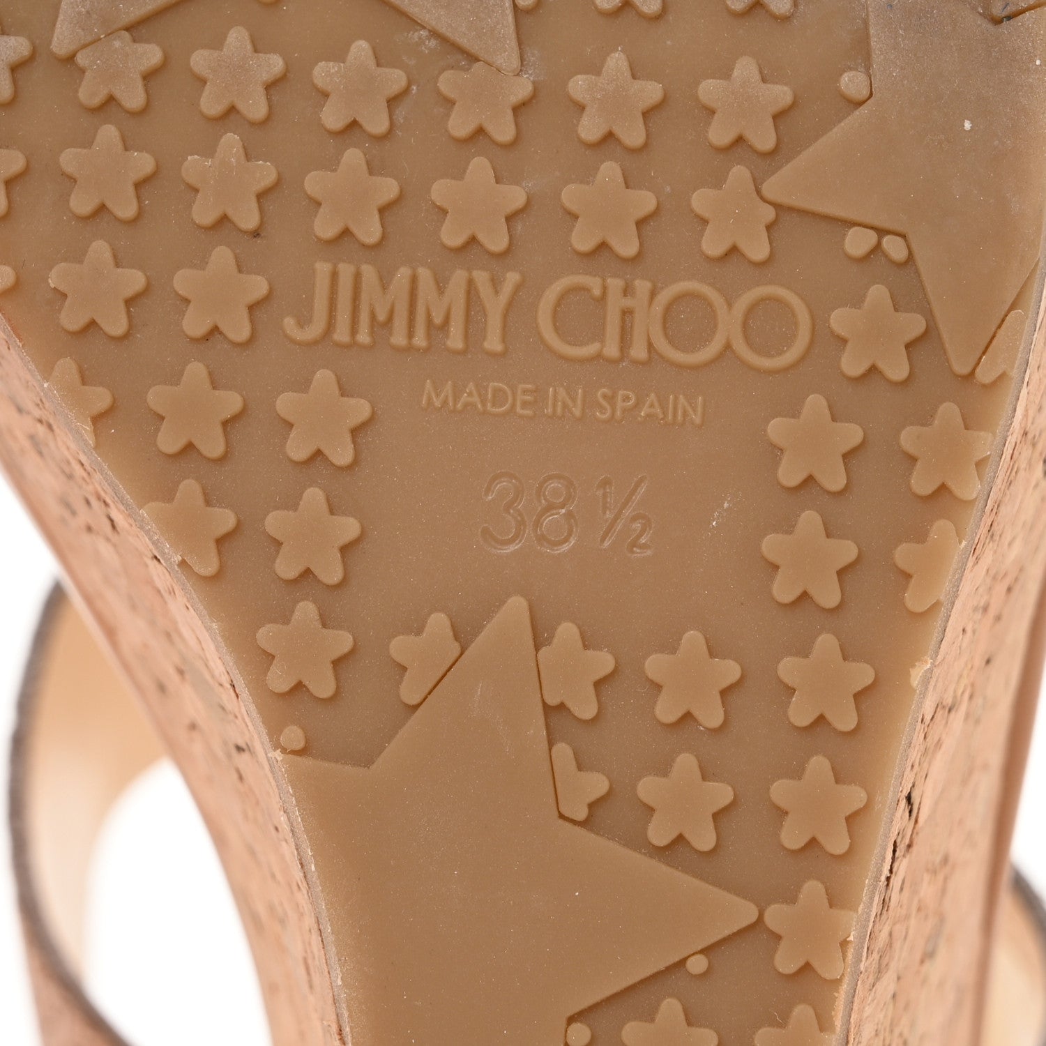 Jimmy Choo Calfskin Cork Parker Wedge 100 Sandals 38.5 Tan 7 of 12