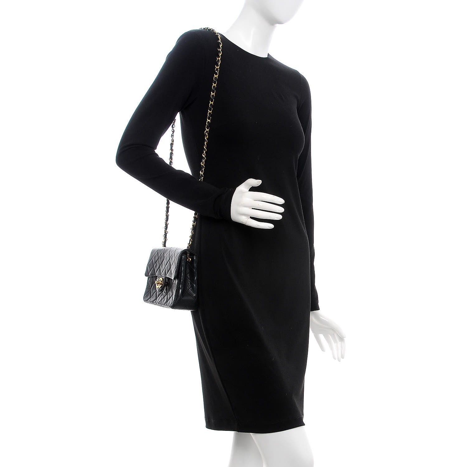 Chanel Lambskin Quilted Mini Square Flap Black 2 of 11