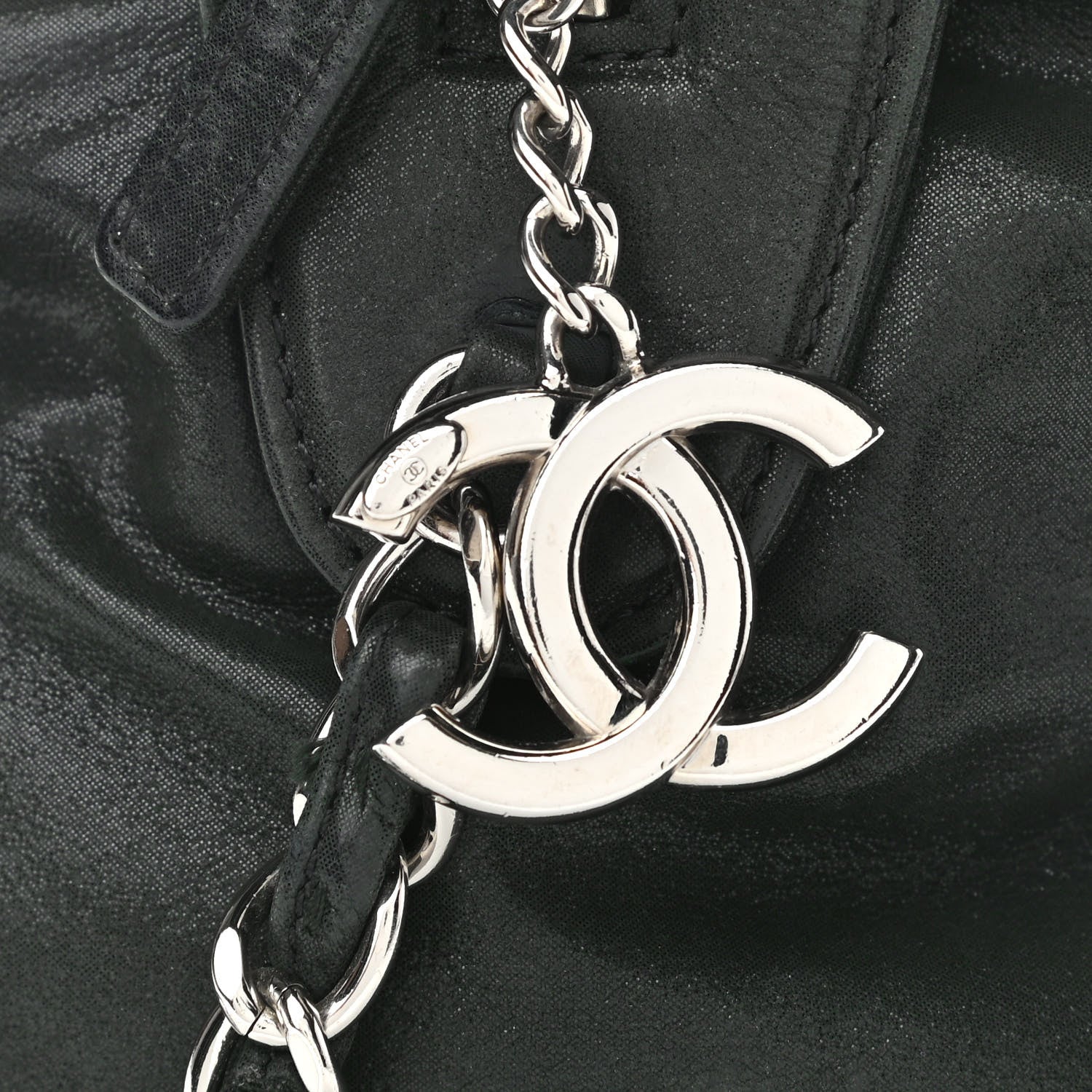 Chanel Calfskin Quilted Relax CC Bowler Bag Black 8 of 12