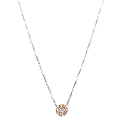 Tiffany 18K Rose Gold Diamond 1837 Circle Pendant Necklace 1 of 6