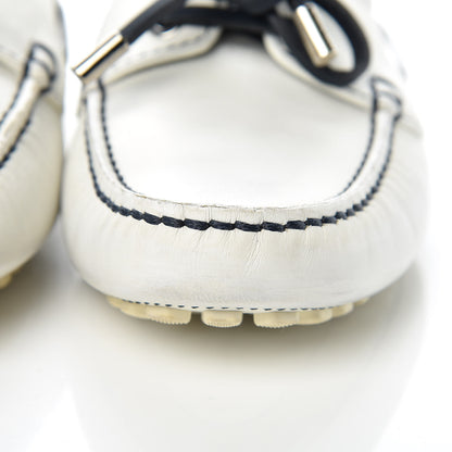 Louis Vuitton Calfskin Rubber Mens Americas Cup Marine Boat Shoe 7 White 14 of 23