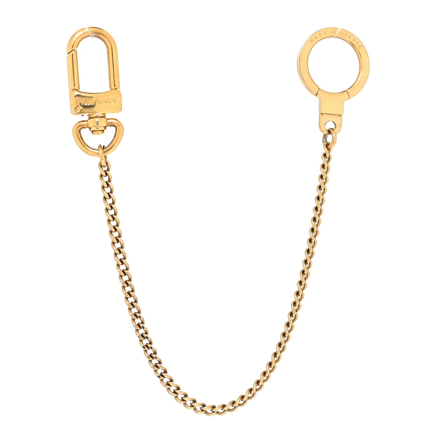Metal Pochette Extender Key Ring Chain Gold