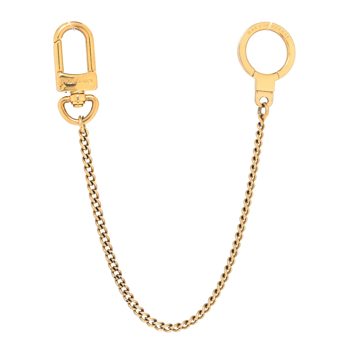 Louis Vuitton Metal Pochette Extender Key Ring Chain Gold 1 of 4