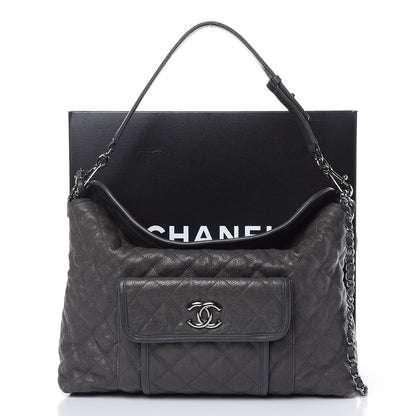 Chanel Caviar Quilted French Riviera Hobo Dark Grey 12 of 17