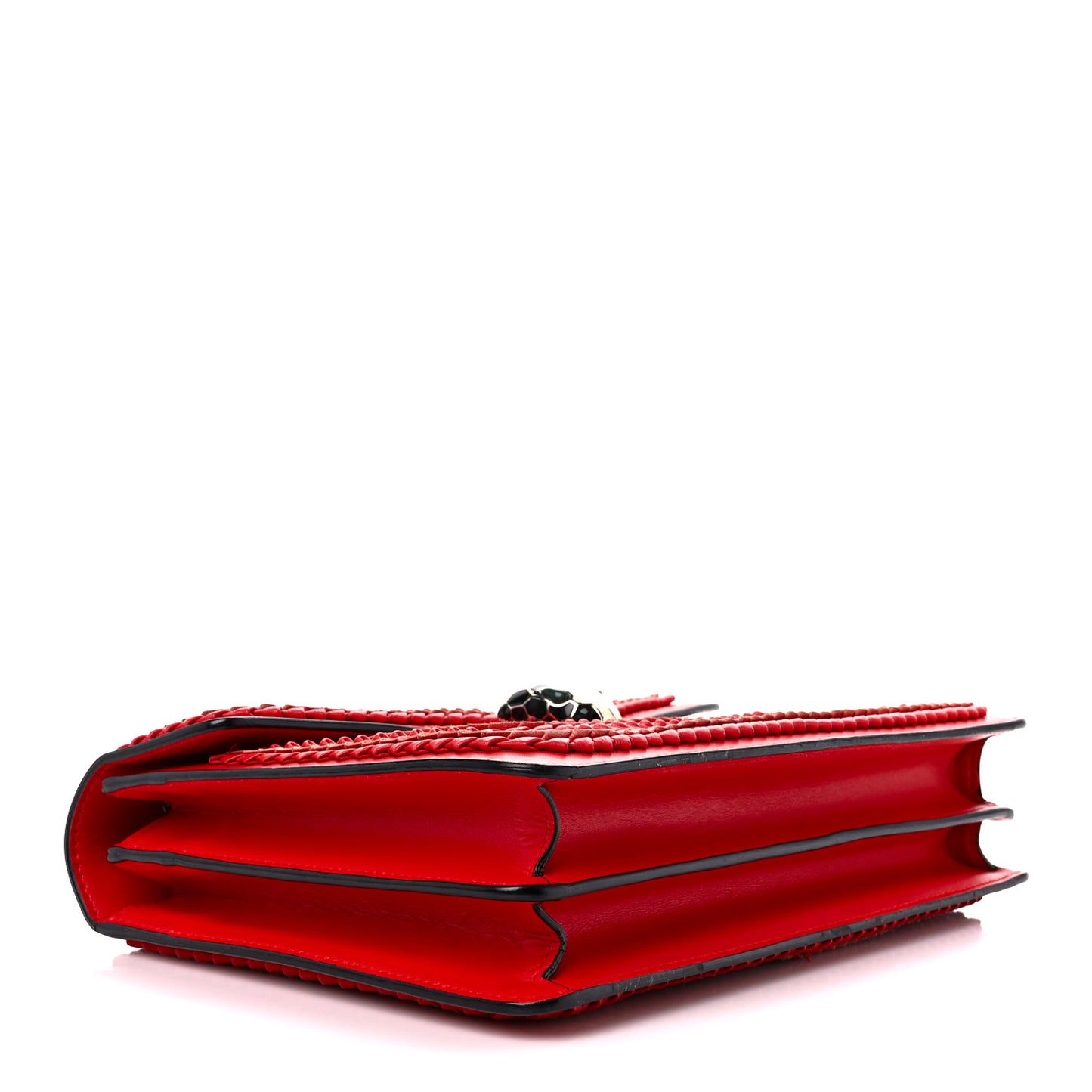 Calfskin Plisse Serpenti Forever Crossbody Bag Red