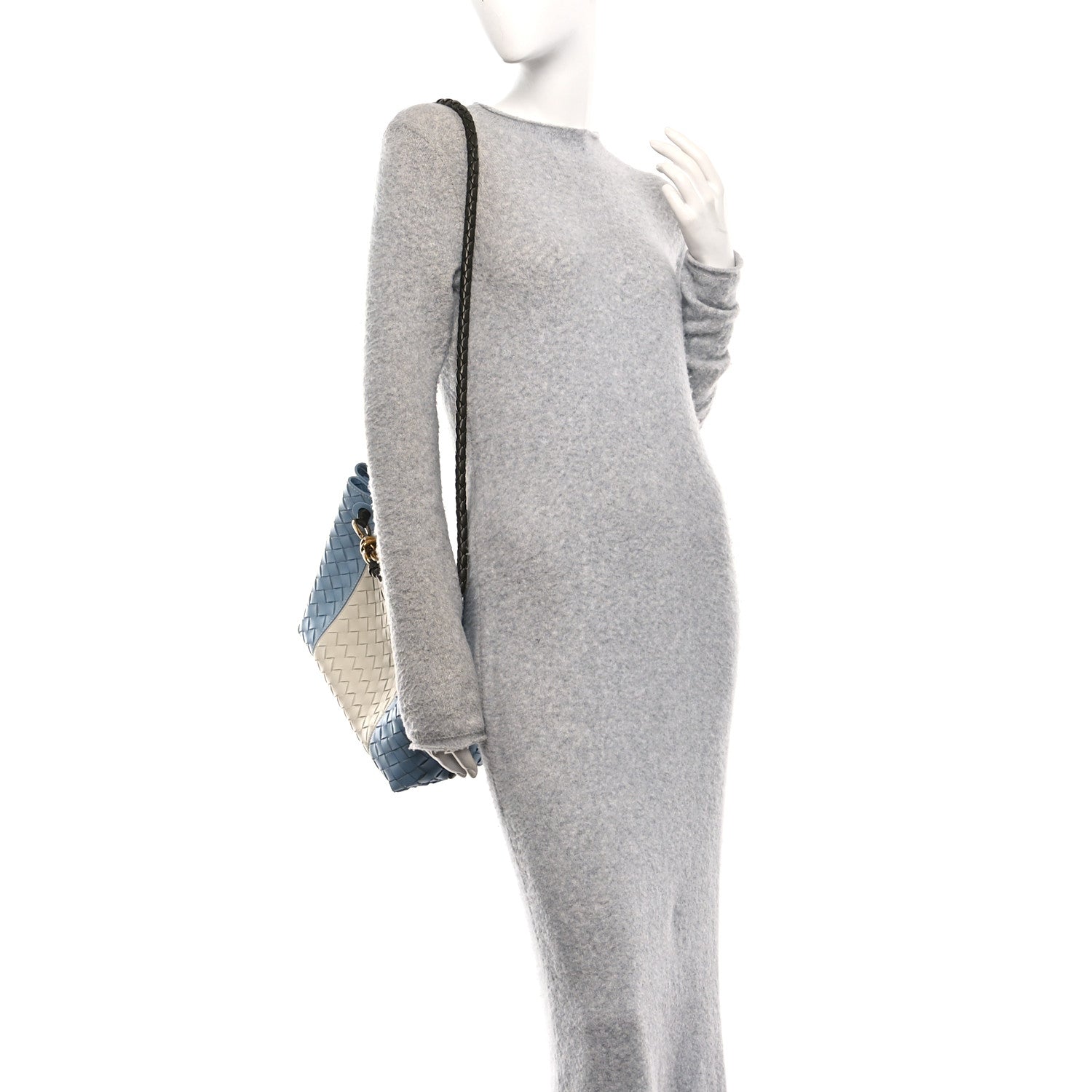 Bottega Veneta Nappa Intrecciato Medium Andiamo Shoulder Bag Sea Salt Ice Khaki 2 of 9