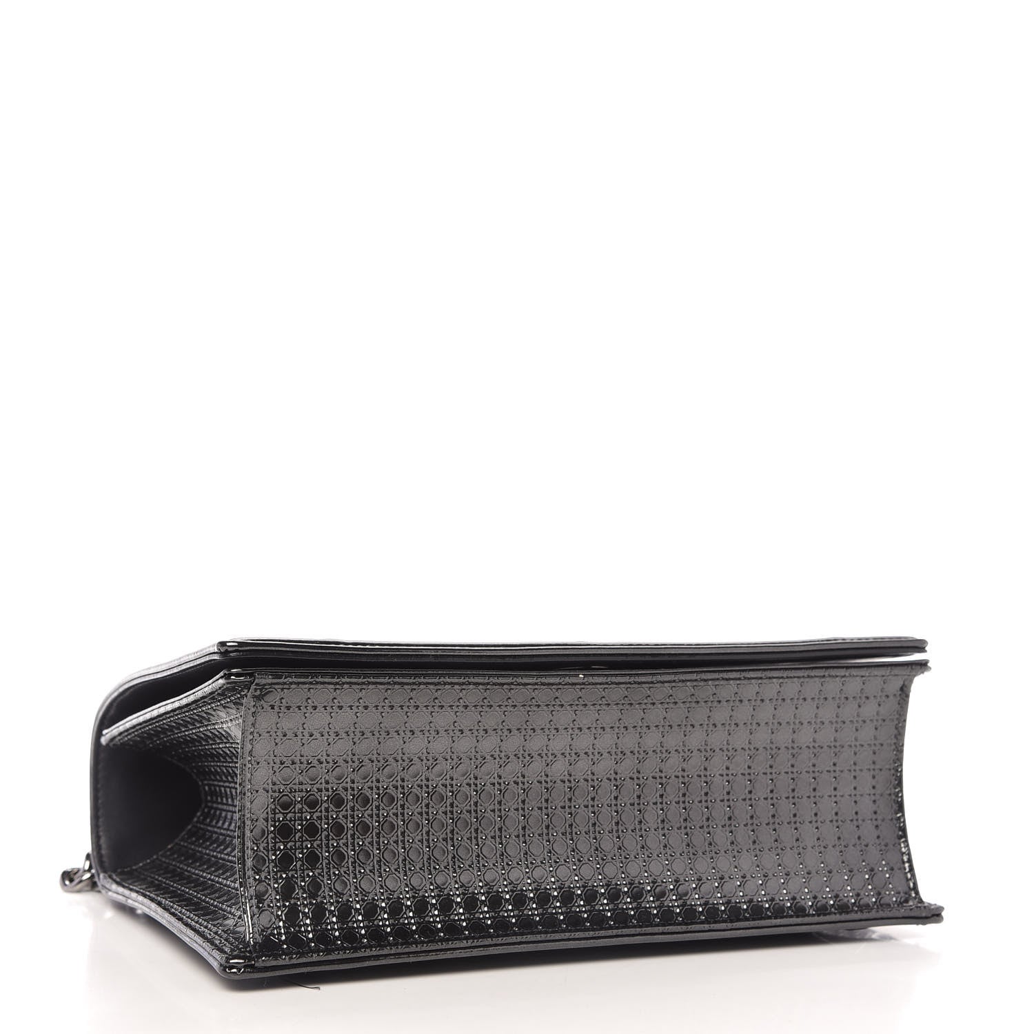 Christian Dior Metallic Patent Micro-Cannage Medium Diorama Flap Bag Onyx Black 4 of 12