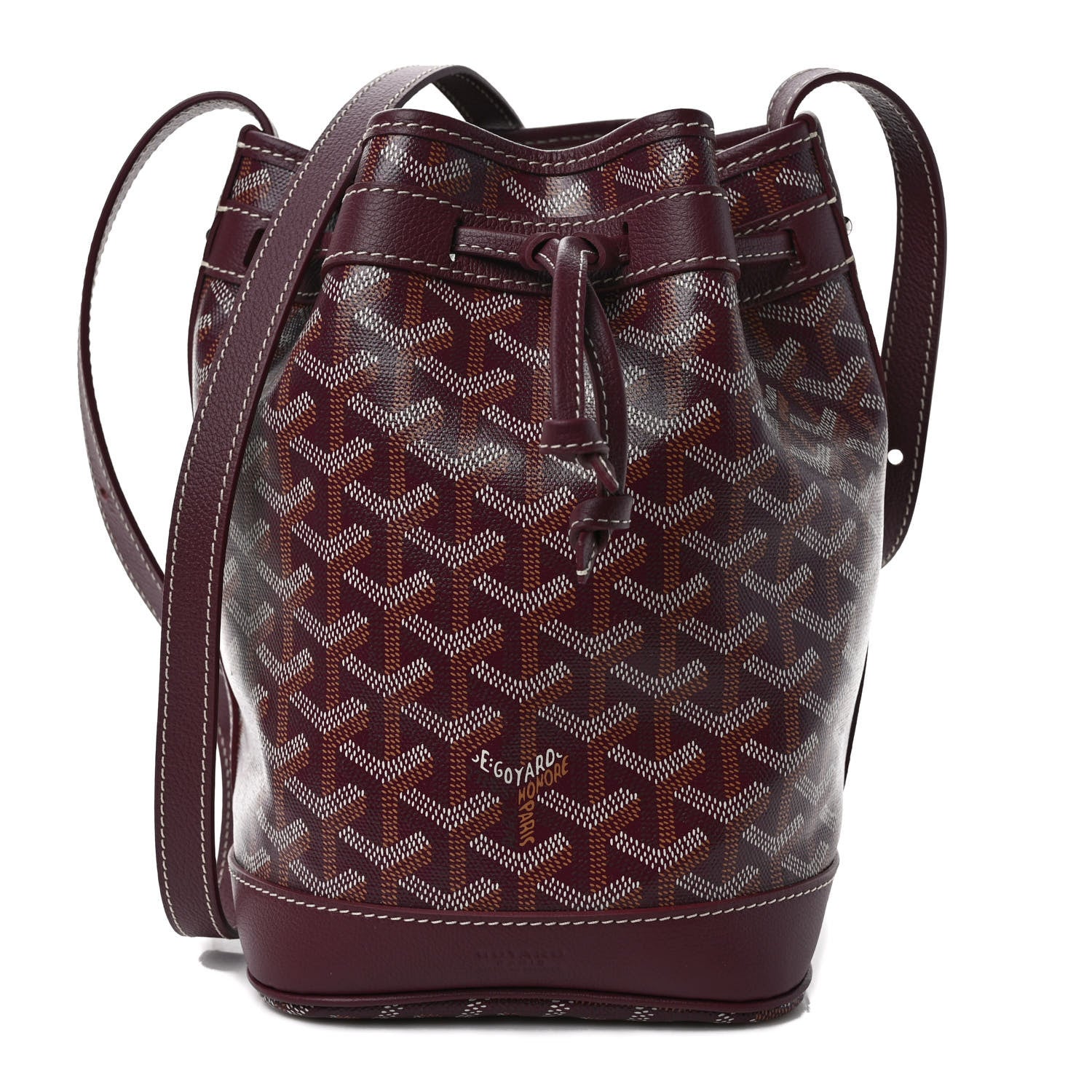 Goyard Goyardine Petit Flot Bucket Bag PM Burgundy 1 of 8