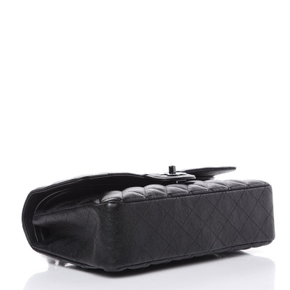 Chanel Crumpled Calfskin Quilted Medium Double Flap So Black 4 of 10