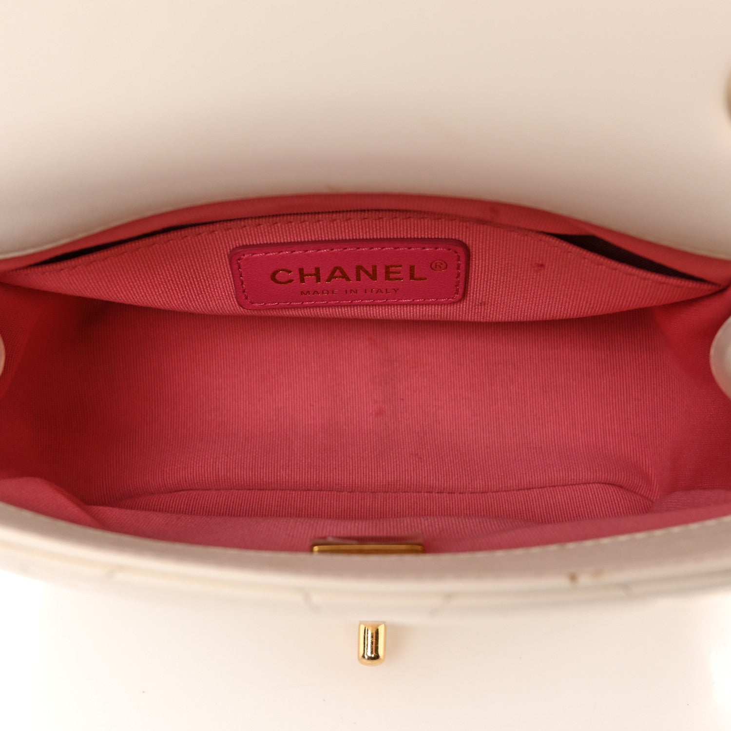 Chanel Lambskin Quilted Logo Mini Flap With Handle White 5 of 20