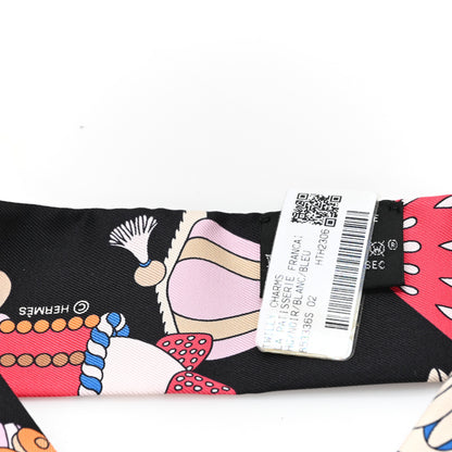 Hermes Silk La Patisserie Francaise Charms Twilly Charms Black White Bleu 3 of 3