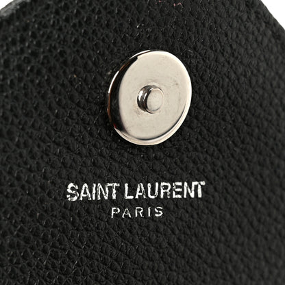 Saint Laurent Grained Calfskin Matelasse Chevron Classic Monogram Baby Chain Bag Black 6 of 11