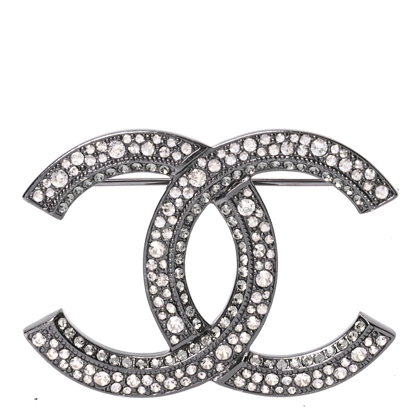 Ruthenium Crystal CC Brooch Dark Grey